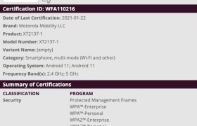 摩托罗拉新机通过WiFi认证：5G入门手机，代号Ibiza