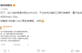 屏幕最小的旗舰，华硕 Zenfone 8 将支持 30W 快充