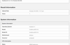 一加9RT现身GeekBench，将搭载骁龙888处理器